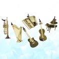 thumbnail image 3 of SHISUYAN 6Pcs Music Bookmarks with Instrument Shape in Golden Brass for Students, 3 of 9