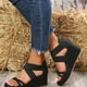 thumbnail image 5 of Amzcrzy Zapatos de mujer,Zapatos de mujer,Zapatillas de mujer, Sandalias de tacón alto para mujer, con cuña sexy y punta abierta, estilo boca de pez, zapatos romanos de moda. Sandalias Mujer Zapatill, 5 of 9