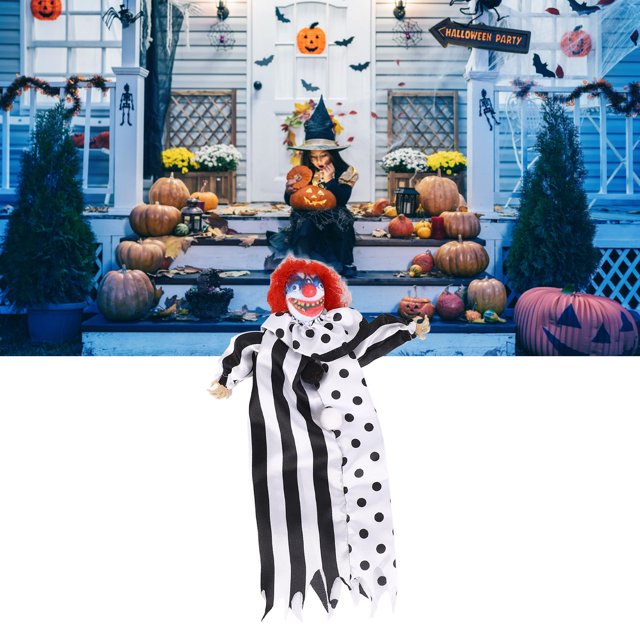 Adorno de Muñeco de Payaso Atrador para Halloween, Decoración Colgante, Actividades Temítas de Terror Espeluznantes