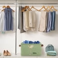 thumbnail image 5 of Yayeee 2 Pack Canvas Storage Basket with Handles for Shelves Fabric Bins Closet Organizer, Light Green Martini, 5 of 8