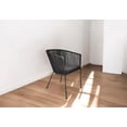thumbnail image 3 of Silla Tejida en Color Negro Con Base de Herrería con Cinta de Nylon ideal Para interiores, exteriores NO es CHINA, 3 of 5