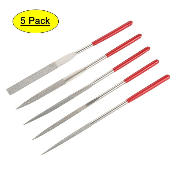 5Pcs 5mm x 180mm Diamond Needle File Set for Metal Glass Stone