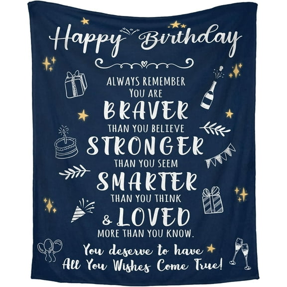 Birthday Gifts for Women, Men, Her, Him - Birthday Gifts for Friends, Sister, Mom Birthday Gifts, Happy Birthday Gifts for Girls, Inspirational Gifts for Women - Fleece Throw Blankets 60x80 in