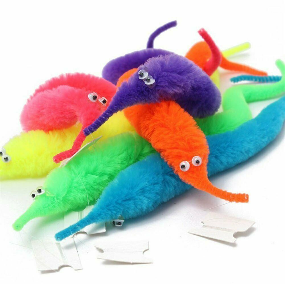 Magic Worm Wiggly Twisty Worms Wurli Squirmles Kids Cat Fuzzy Toy Soft Bos TFSU 