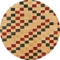 thumbnail image 1 of Ahgly Company Indoor Round Abstract Orange Checkered Area Rugs, 8' Round, 1 of 6