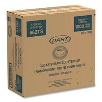 SOLO Straw-Slot Cold Cup Lids, Fits 9 oz to 20 oz Cups, Clear, 100/Sleeve, 10 Sleeves/Carton