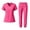 AI09-Hot Pink, variant on VV AVEORS Scrubs For Women Set Casual Medical Uniform Stretch V-Neck Scrub Top & Jogger Pant With Pocket Nursing Uniforms Set Dark Green L