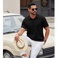thumbnail image 3 of COOFANDY Men's Casual Polo Shirts Old Money Short Sleeve Casual Button Polo T-Shirt Summer Collared Golf Shirt, 3 of 6