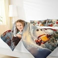thumbnail image 4 of jejeloiu Happy New Year Queen Comforter Set,White Festival Snowmen Bedding Sets,Christmas Tree Bedding Comforter Set For Child,Super Cozy Room Decoration Reversible,3pcs, 4 of 8