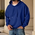 thumbnail image 2 of Delconic Mens Pullover Hoodie Long Sleeve Casual Athletic Sweatshirt with Kangaroo Pocket Drawstring Hood Relaxed Fit Dark Blue XL, 2 of 6