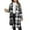 Dark Gray, variant on Fgvctg Womens Plaid Jackets Long Plaid Trench Coats Trendy Lapel Button Down Wool Blend Shackets Jackets Long Sleeve Winter Outwear Coats Khaki S