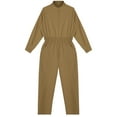 thumbnail image 4 of Sholeno Big Girls Stand Collar Jumpsuit with Pockets Mechanic Boiler Suit One Piece Romper Coverall Dungarees Khaki 12, 4 of 6