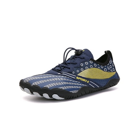 

UKAP Women Men Beach Shoe Barefoot Aqua Socks Quick Dry Water Shoes Comfort Sneakers Womens Mens Drawstring Anti-Slip Dark Blue 11