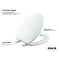 thumbnail image 3 of Tapa de inodoro KOHLER Brevia 4775-0 con frente redondo, color blanco, 3 of 7