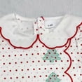 thumbnail image 7 of 0-3 Months Newborn Baby Bodysuits Infant Baby Girl Outfit Christmas Tree Embroidery Long Sleeve Romper Bodysuit Smocked Bubble Clothes,Red Jumpsuit Sleep & Play One-Piece Bodysuit, 7 of 7