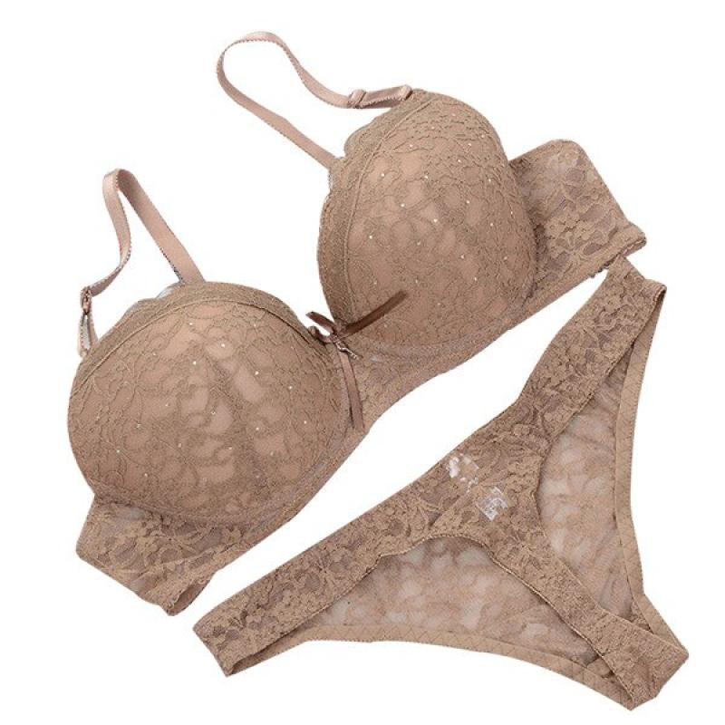 Buy Fulltime(TM) Women Push Up Lace Padded Bra Set Embroidery (UK Size:34B,  Wine red) Online at desertcartSeychelles