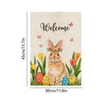 thumbnail image 4 of AZXY Easter Welcome Garden Flag 12x18 Inch, Double-Sided Linen Bunny with Easter Eggs Tulip Floral Print Waterproof Weather-Resistant Yard Flag for Spring Outdoor Garden Decorations, 4 of 7