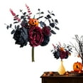 thumbnail image 2 of Bouquet-Fall&nbsp;Decor-Black Halloween Flowers Bouquet – Orange and Black Artificial for Halloween Home Decor Gothic Indoor Decoration Bathroom Kitchen Table Centerpiece Arrangement, 2 of 4