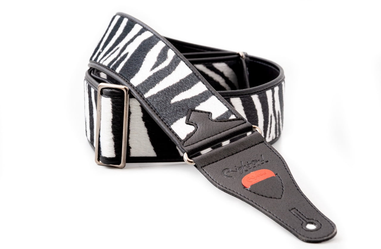 RightOn! Straps Zebra Guitar Strap – Vegan Faux Leather Design