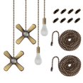thumbnail image 1 of Generic ELFCAB Ceiling Fan Pull Chain Set, Including 4Pcs Beaded Ball Fan Pull Chain Pendant, Extra 8Pcs Pull Loop Connectors, 2Pcs 36 inches Fan Pull Chain Extension. (Antique Brass), 12inch, 1 of 4