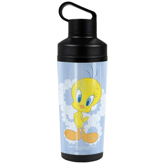 Looney Tunes Official Retro Tweety 18 oz Insulated Water Bottle, Leak Resistant, Vacuum Insulated Stainless Steel with 2-in-1 Loop Cap