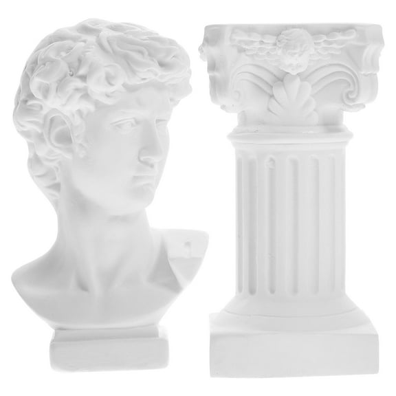 HOMEMAXS 1 Set Roman Column David Statue Greek Resin Sculpture for Home Decor