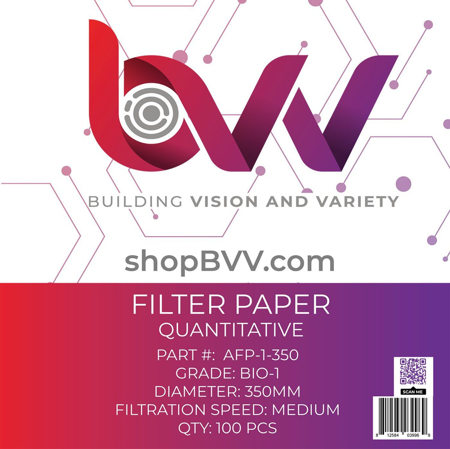 BVV Ashless Filter Papers - 350MM - Quantitative