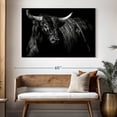 thumbnail image 3 of Elephant Stock Brindle Rodeo Bull Wall Art - Horizontal Canvas Wall Art - Living Room Wall Decor - Animal Canvas - Black And Gray Decor By Julie Chapman - 51" x 34", 3 of 8