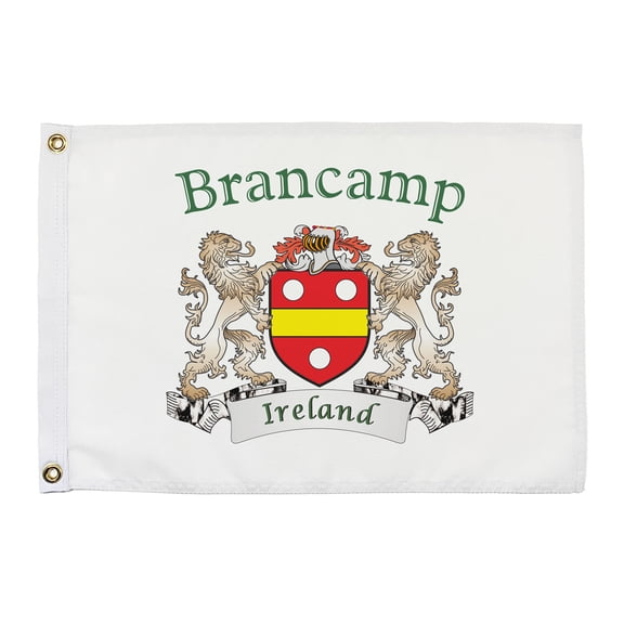 Brancamp Irish Coat of Arms Small White Flag - 16"x10.5" inches
