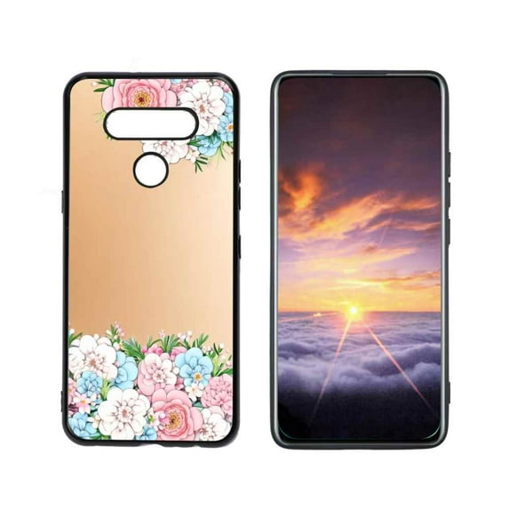 Compatible with LG Q51 Phone Case, Floral-Flowers-Cute75 Case Men Women, Flexible Silicone Shockproof Case for LG Q51