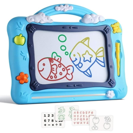 Misscat Large Magnetic Drawing Board for Kids, Magna Doodle Toy for Toddler Colorful Erasable Writing Painting Sketch Pad with Stamps for 1 2 3 4 5 Year Old Boys Girls Birthday Toy Gift Id