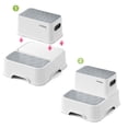 thumbnail image 2 of UNCLE WU Step Stool for Kids (2 Pack) - Anti-Slip Surface Potty Stool - Two Step Stool Sturdy Bottom/Kitchen for Toddlers/Adult（Gray White）, 2 of 8