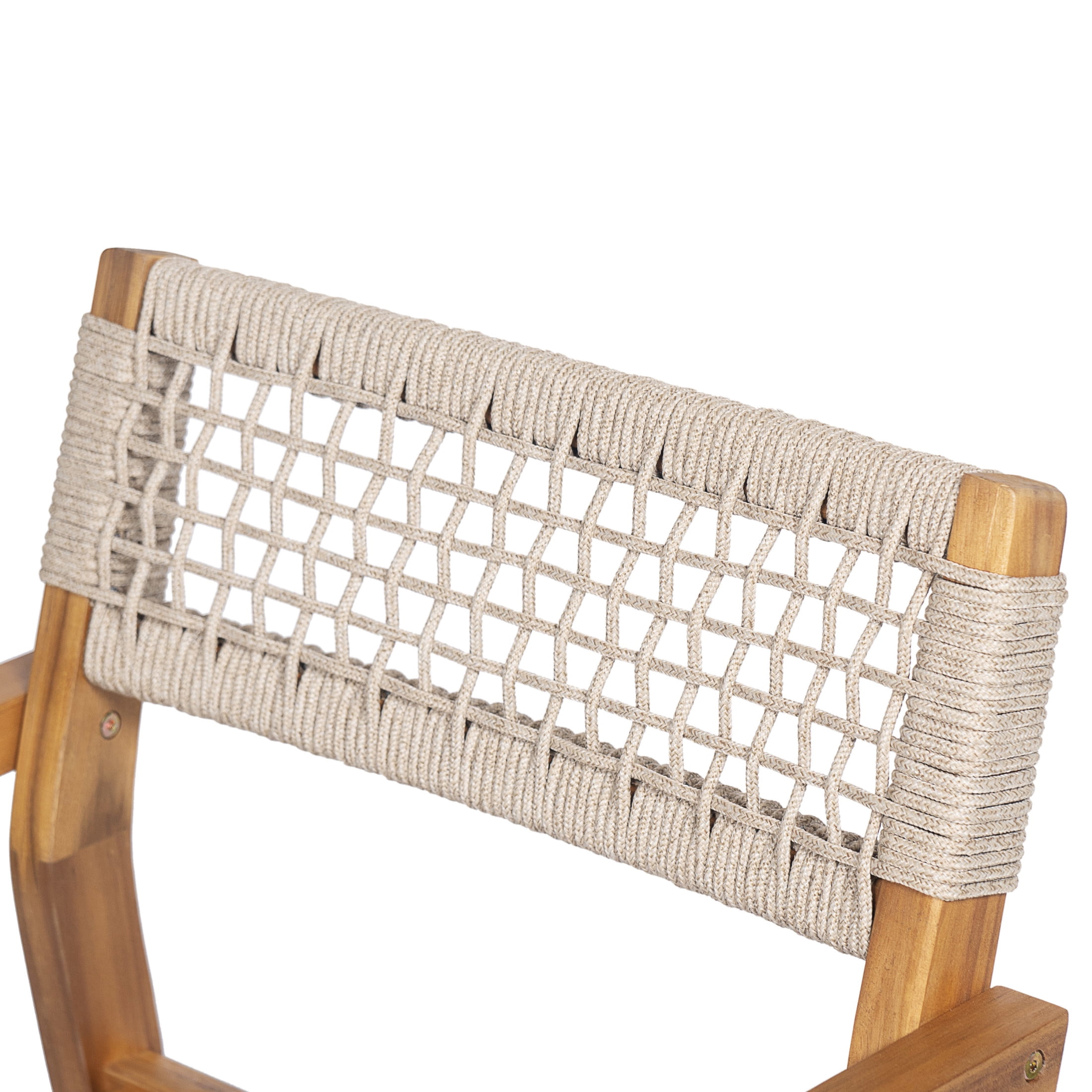 Christopher Knight Home 7-Piece Patio Dining Set, Acacia Wood Table and Rope Woven Chairs, Teak