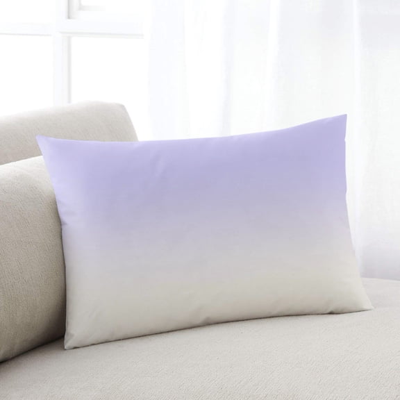 Ombre White Throw Pillow Cover, Pillowcase Protectors with Zipper, Breathable Decorative Lumbar Pillow Case Cover, Romatic Purple Art Pillow Shams for Couch Sofa 12x20Inch