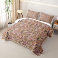 thumbnail image 3 of jejeloiu Vintage Paisley Quilt Full,Muted Print Full Bedspread Sets For Adults,Pastel Beige,3 Pieces, 3 of 7