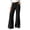 Black, variant on Linen Blend Flare Dress Pants for Women High Waist Double Button Loose Bootcut Pants Business Casual Pants with Pockets for Daily office White
