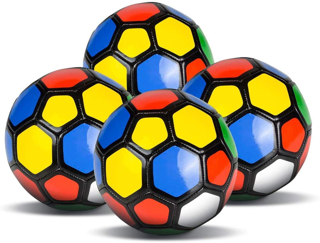 Pack of 4 5” Mini Sports Ball Multicolor Soccer Ball Perfect for Outdoor... 