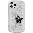 thumbnail image 4 of Clear iPhone 12 Pro Max Case, Cute Glitter 3D Stars Heart Crystal Clear, Sparkly Aesthetic Design Clear Cases, Shockproof Protective Cover for Teen Girls Women Clear, 4 of 14