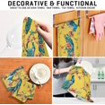 thumbnail image 4 of Beautiful Peacock Kitchen Dish Towels Set of 6 Absorbent Hand Towels, Lint-Free 18"x28" Blossom Branch Fast Drying Hanging Dishcloths for Cooking Baking Home Clean, 4 of 7
