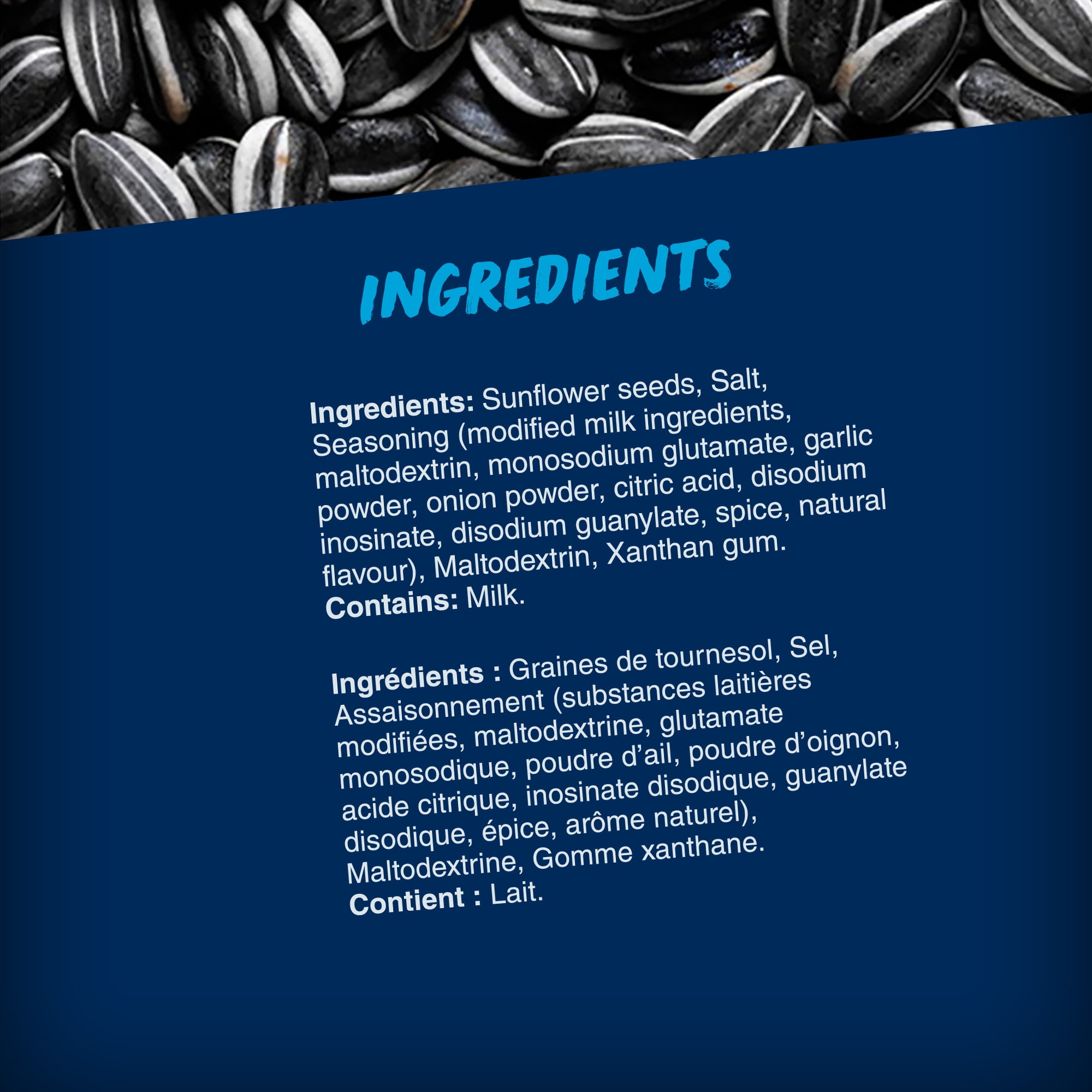 Graines de tournesol à saveur ranch piquante HIDDEN VALLEY BiGS - Teneur élevée en fibres – Sans colorants ni arômes artificiels