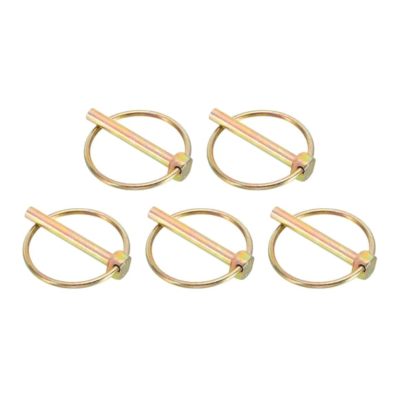 Uxcell 5Pcs Pasador de seguridad con anillo (1/4" x 1-5/8") - Pasadores de seguridad de alta resistencia, clips de bloqueo de eje de acero al carbono, para tractores, camiones y cortadoras de césped.