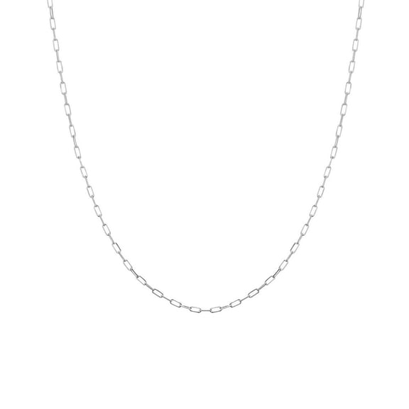14k White Gold 1.95mm Sparkle-Cut Long Forzentina Chain Necklace Lobster Lock Closure - 16 Inch