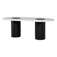 thumbnail image 6 of Nuevo Stevie 41.5" Contemporary Marble Stone/Steel Dining Table in White/Black, 6 of 8