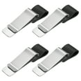 thumbnail image 1 of 50mm Inoxidable Acero Clip con PU Cuero Bolígrafo Lazo Portalápices Soporte para Cuaderno Diario Libreta, Plateado Negro Paquetes de 4, 1 of 5