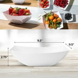 Posh Setting Square Plastic Serving Bowls, Large White Plastic Serving ...