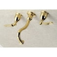 thumbnail image 2 of Kingston Brass KS3022KL Whitaker Two-Handle Wall Mount Roman Tub Faucet, Polished Brass, 2 of 7