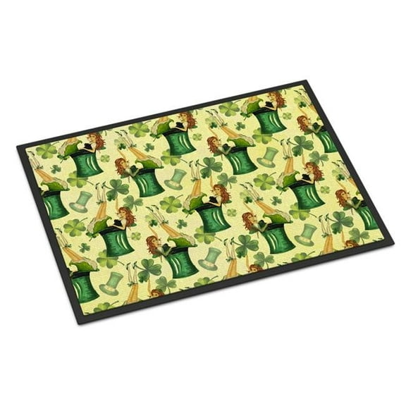 Watercolor St Patricks Day Party Indoor or Outdoor Mat - 24 x 36 in.
