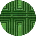 thumbnail image 1 of Ahgly Tapis Rond Lavable en Machine Intérieur Transitionnel Vert Émeraude Profond, 3 Pieds Rond, 1 of 7