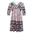 thumbnail image 3 of Vestido Boho Floral Vestido de Manga 3/4 Vestido de Vestidos Cortos Vestidos Informales de Verano Vestidos de Verano Vestidos Flores Flores Flores Babydoll Mini Vestido de Playa Corta Odeerbi ODB113342, 3 of 3