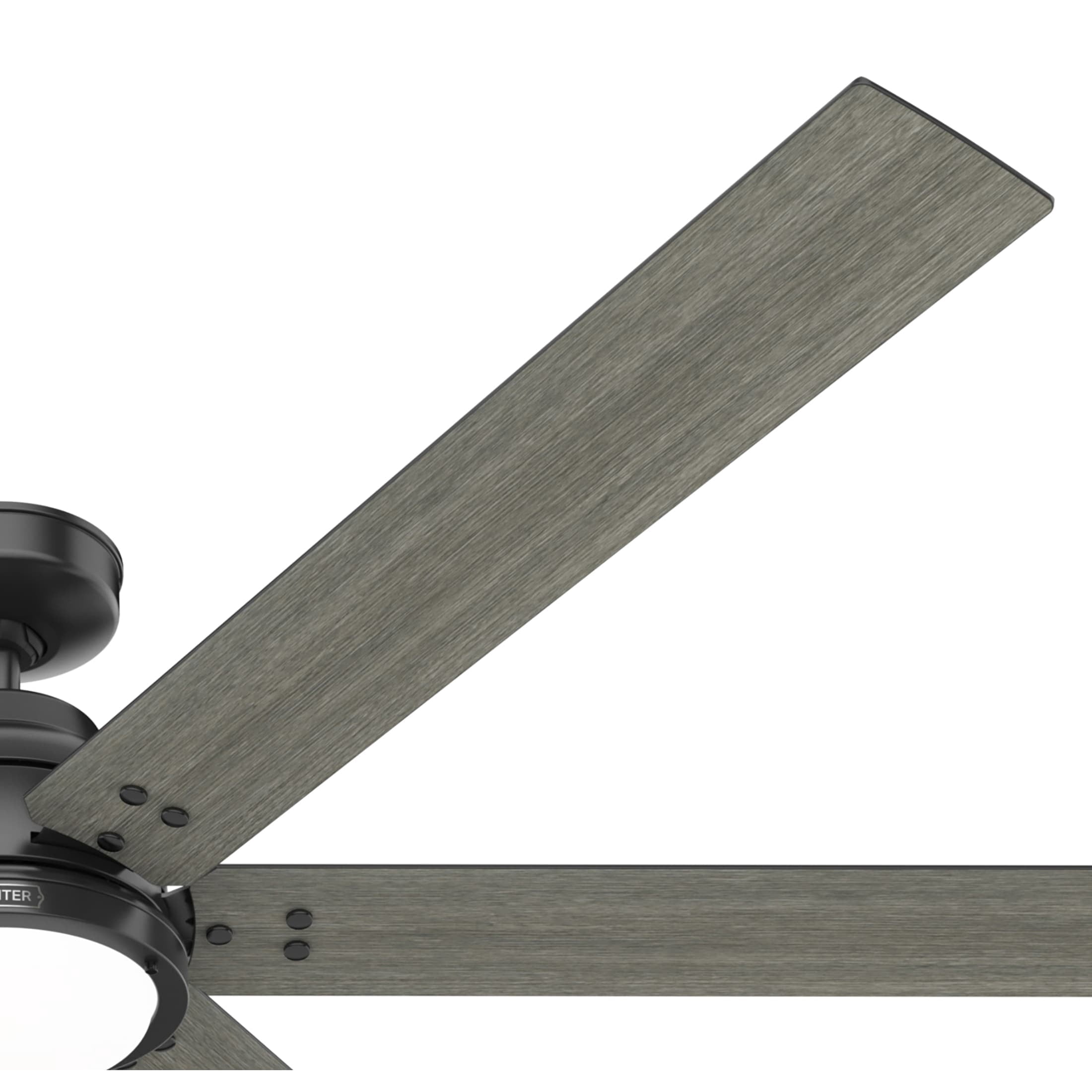 Hunter 72 inch Indoor Ceiling Fan with LED Light and Remote Control - Black Smart Ceiling Fan, Standard Mount, 6 Blades, For Bedroom or Living Room, Quiet - Gravity 51950, Matte Black